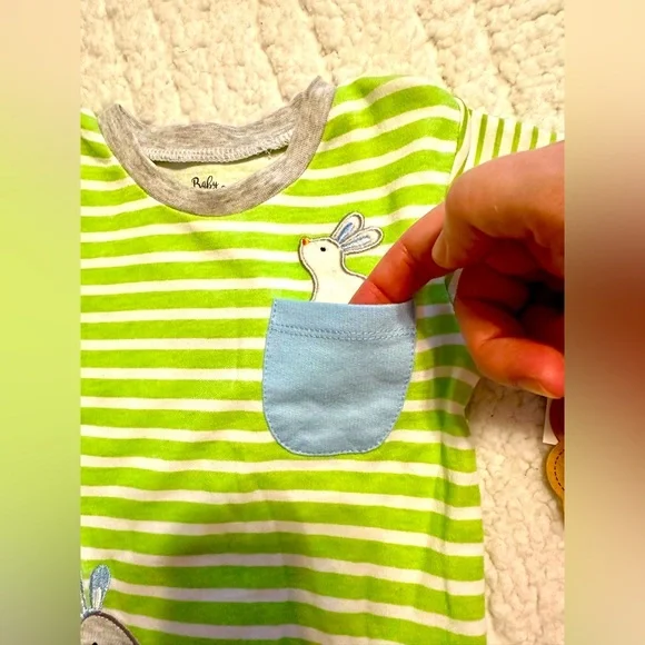 Baby Essentials!🐰Easter Outfit!🐣Matching Set/dinosaur/Bunny/Carrot/24 M-Boy - Picture 3 of 10